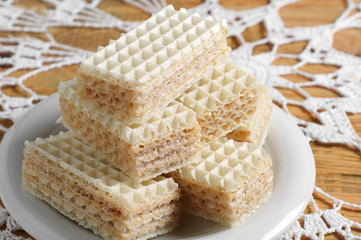 Wafers on the rustic table