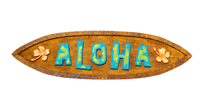 Aloha wooden sign. Path included.