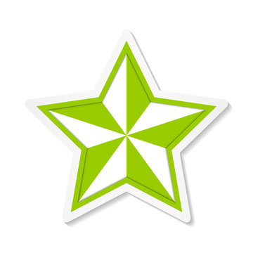 Star – Light green sticker icon