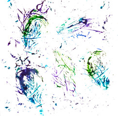 Naklejka premium Abstract blue watercolor splashes