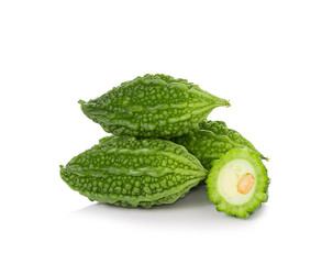 Bitter gourd on white background