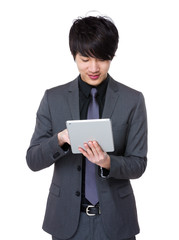 Young Businessman working with tablet pc