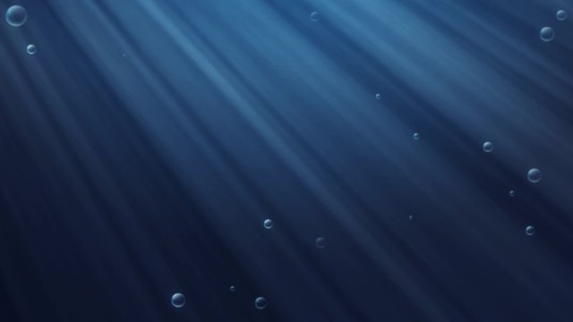 Underwater scene - bubbles and light rays