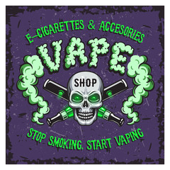 Colour vector illustration of vape smoking