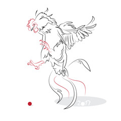 Chinese Calligraphy Rooster  2017