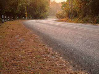 curve asphalt road view