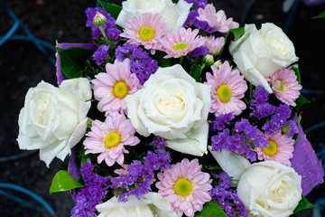 Bouquet of roses sold in the market