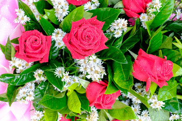 Bouquet of roses sold in the market