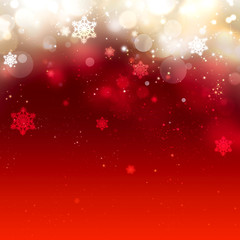 Red and gold Christmas abstract background, shiny, sparkling, glowing graphic
