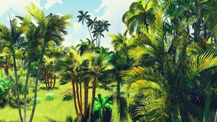 Obraz premium Lush vegetation in jungle