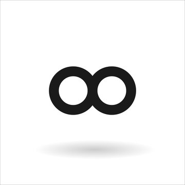 black sign infinity line vector icon