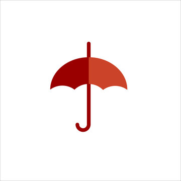 Colored umbrella flat vector icon