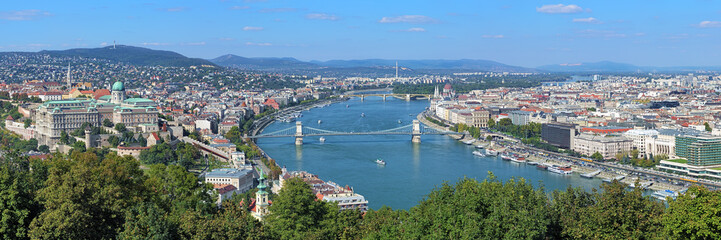 Panorama of Budapest, view from Gellert Hill, Hungary
