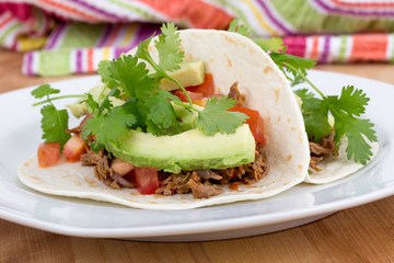 pulled pork soft taco