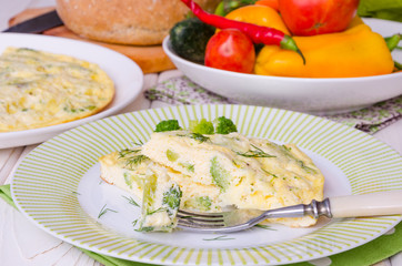 omelet with cheese and broccoli