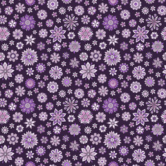 Vector seamless floral pattern with flowers and leaves