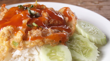 Tasty Omelet and rice,Thai menu