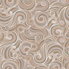 Seamless asian ethnic floral retro doodle background pattern in