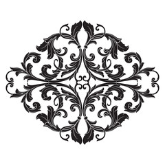 Vintage baroque frame scroll ornament engraving border floral retro pattern antique style acanthus foliage swirl decorative design element filigree calligraphy vector | damask - stock vector