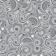 Fototapeta premium Seamless asian ethnic floral retro doodle background pattern in