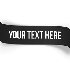 Realistic black curved Paper Ribbon