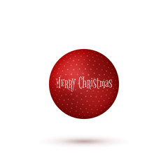 Realistic Christmas red Ball with Shadows