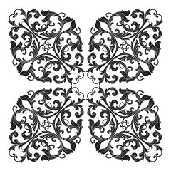 Vintage baroque frame scroll ornament engraving border floral retro pattern antique style acanthus foliage swirl decorative design element filigree calligraphy vector | damask - stock vector