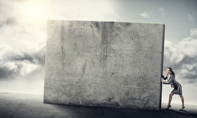 Blank concrete banner