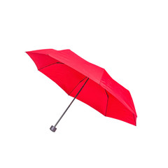 Red umbrella isolated on white background