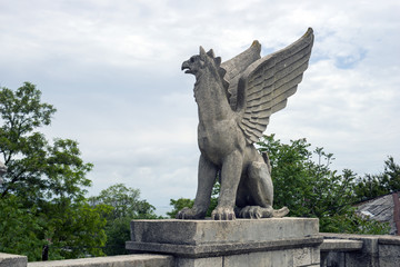  stone statue of a Griffin in Kerch . © amarinchenko106