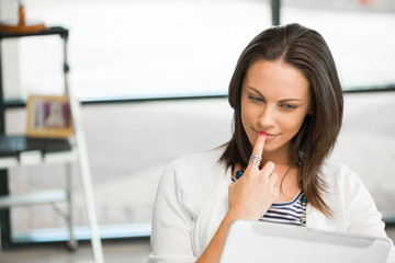 Woman use tablet