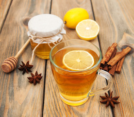 Cup of tea with honey