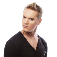 Fototapeta premium handsome man in black shirt