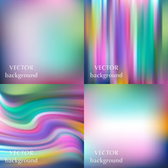 Abstract colorful blurred smooth vector backgrounds set