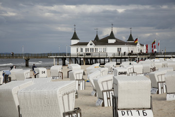 Germany Usedom Beach in Ahlbeck Autumn