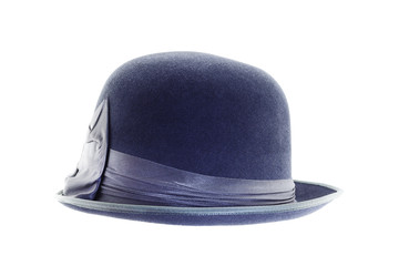 Retro dark blue hat on white