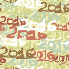Happy New Year 2016 celebration wallpaper seamless pattern.