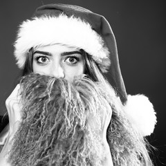 New year woman with beard