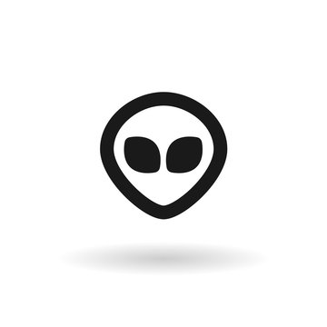 Black alien line icon
