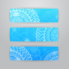 banners with circle flower pattern