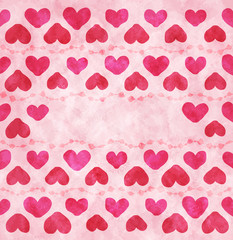 Watercolor hearts background
