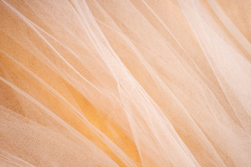 Colorful Tulle on Satin Fabric Background
