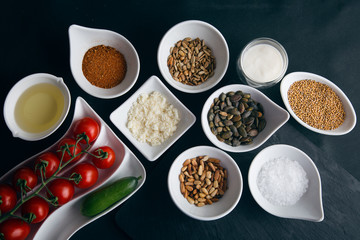 Various seeds for salad