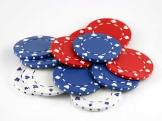 Splash of colorful gaming chips