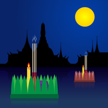 Loy Krathong Stock Vector Illustration