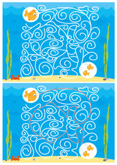 Fish maze game with solution
