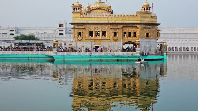 Famous Indian landmark - Sikh gurdwara Golden Temple (Harmandir Sahib). Amritsar, Punjab, India