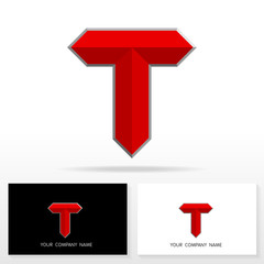 Letter T logo design vector sign - Stock vector. Business card templates.