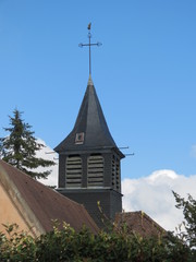 Fototapeta premium Bourgogne - Côte d'or - Soirans - Clocher de l'Eglise Saint-Vincent