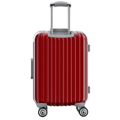 Luggage on wheels red, back view
